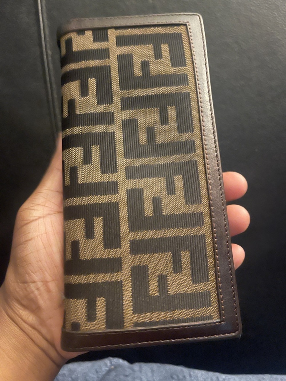 Vintage Fendi Brown Zucca Continental Canvas Long Bifold Wallet W/Entrupy COA - Picture 7 of 16